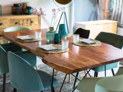 Beliani Ruokapoyta Akaasia Tumma Puu/Musta 200 X 100 Cm Mumbai Cheap