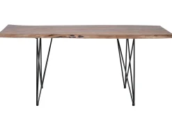 Beliani Ruokapoyta Akaasia Tumma Puu/Musta 200 X 100 Cm Mumbai Cheap