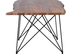 Beliani Ruokapoyta Akaasia Tumma Puu/Musta 200 X 100 Cm Mumbai Cheap