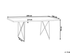 Beliani Ruokapoyta Akaasia Tumma Puu/Musta 200 X 100 Cm Mumbai Cheap
