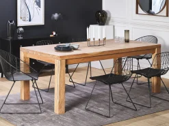 Beliani Ruokapoyta Akaasia Vaalea Puu 180 X 90 Cm Tesa Shop