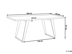 Beliani Ruokapoyta Akaasia Vaalea Puu/Musta 180 X 90 Cm Jaipur Hot