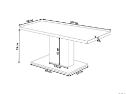 Beliani Ruokapoyta Harmaa 160 X 90 Cm Pasadena Online