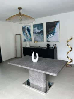 Beliani Ruokapoyta Harmaa 160 X 90 Cm Pasadena Online