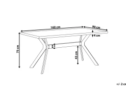 Beliani Ruokapoyta Harmaa/Musta 160 X 90 Cm Benson Best