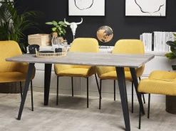 Beliani Ruokapoyta Harmaa/Musta 160 X 90 Cm Witney Discount