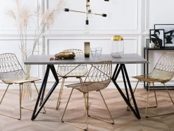 Beliani Ruokapoyta Harmaa/Musta 160 X 90 Cm Buscot Hot