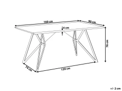 Beliani Ruokapoyta Harmaa/Musta 160 X 90 Cm Buscot Hot
