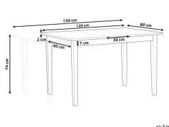 Beliani Ruokapoyta Jatkettava Kumipuu Vaalea Puu/Valkoinen 120/150 X 75 Cm Houston Discount