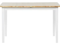 Beliani Ruokapoyta Jatkettava Kumipuu Vaalea Puu/Valkoinen 120/150 X 75 Cm Houston Discount