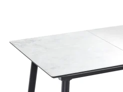 Beliani Ruokapoyta Jatkettava Marmorikuvio Valkoinen/Musta 120/150 X 80 Cm Eftalia Best Sale