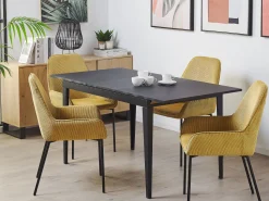 Beliani Ruokapoyta Jatkettava Musta 120/160 X 80 Cm Norley Fashion