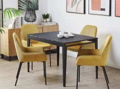 Beliani Ruokapoyta Jatkettava Musta 120/160 X 80 Cm Norley Fashion