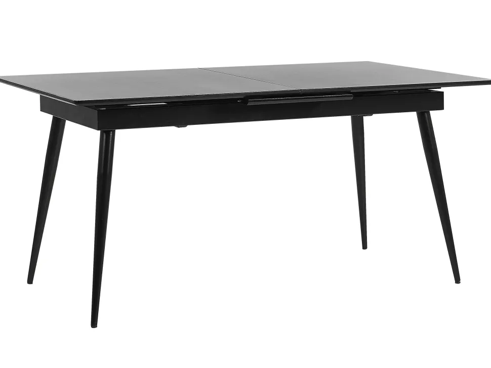 Beliani Ruokapoyta Jatkettava Musta 160/200 X 90 Cm Maldon Best