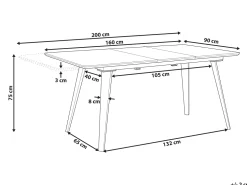 Beliani Ruokapoyta Jatkettava Musta 160/200 X 90 Cm Irvington New