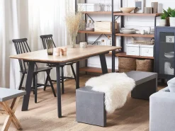 Beliani Ruokapoyta Jatkettava Tumma Puu/Musta 160/200 X 90 Cm Salvador Cheap