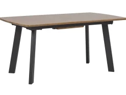 Beliani Ruokapoyta Jatkettava Tumma Puu/Musta 160/200 X 90 Cm Salvador Cheap