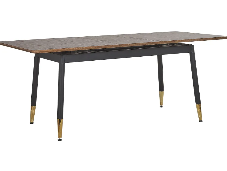 Beliani Ruokapoyta Jatkettava Tumma Puu/Musta 160/200 X 90 Cm California Best