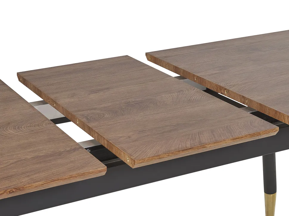 Beliani Ruokapoyta Jatkettava Tumma Puu/Musta 160/200 X 90 Cm California Best