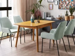 Beliani Ruokapoyta Jatkettava Vaalea Puu 100/130 X 80 Cm Toms New