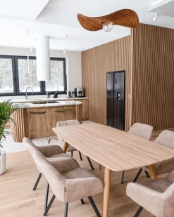 Beliani Ruokapoyta Jatkettava Vaalea Puu 180/210 X 90 Cm Haga Discount