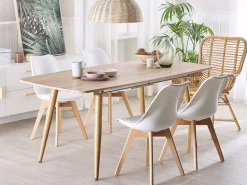 Beliani Ruokapoyta Jatkettava Vaalea Puu 180/210 X 90 Cm Haga Discount