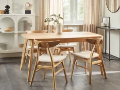 Beliani Ruokapoyta Jatkettava Vaalea Puu 150/190 X 90 Cm Madox Store