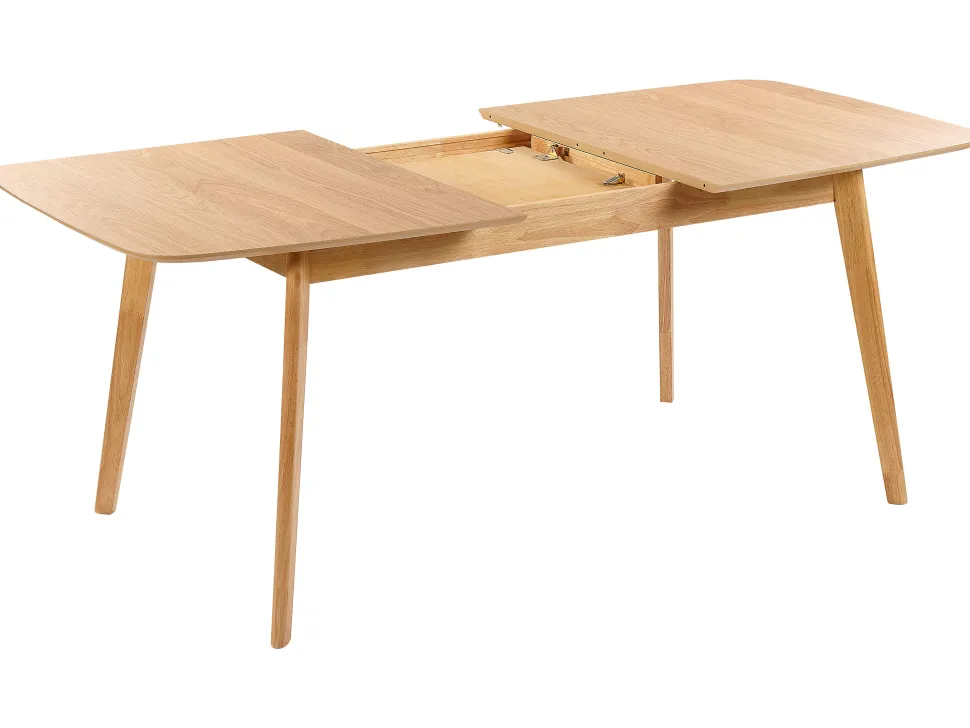 Beliani Ruokapoyta Jatkettava Vaalea Puu 150/190 X 90 Cm Madox Store