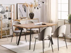 Beliani Ruokapoyta Jatkettava Vaalea Puu/Musta 140/180 X 90 Cm Harlow Best Sale