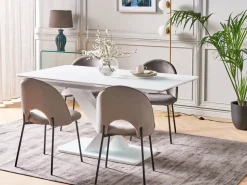 Beliani Ruokapoyta Jatkettava Valkoinen 160/200 X 90 Cm Saltum Outlet