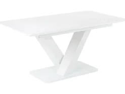 Beliani Ruokapoyta Jatkettava Valkoinen 160/200 X 90 Cm Saltum Outlet