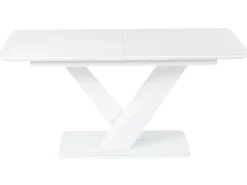 Beliani Ruokapoyta Jatkettava Valkoinen 160/200 X 90 Cm Saltum Outlet