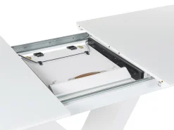 Beliani Ruokapoyta Jatkettava Valkoinen 160/200 X 90 Cm Saltum Outlet