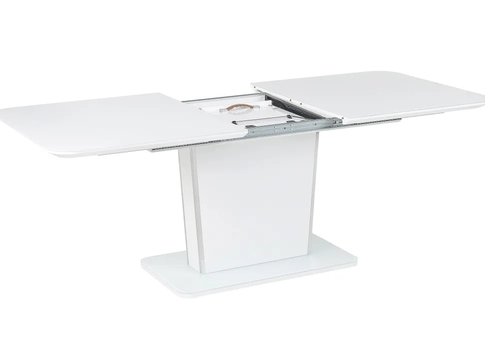 Beliani Ruokapoyta Jatkettava Valkoinen 160/200 X 90 Cm Sunds Best Sale