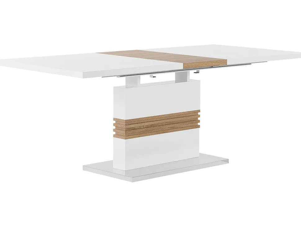 Beliani Ruokapoyta Jatkettava Valkoinen 160/200 X 90 Cm Santana Shop