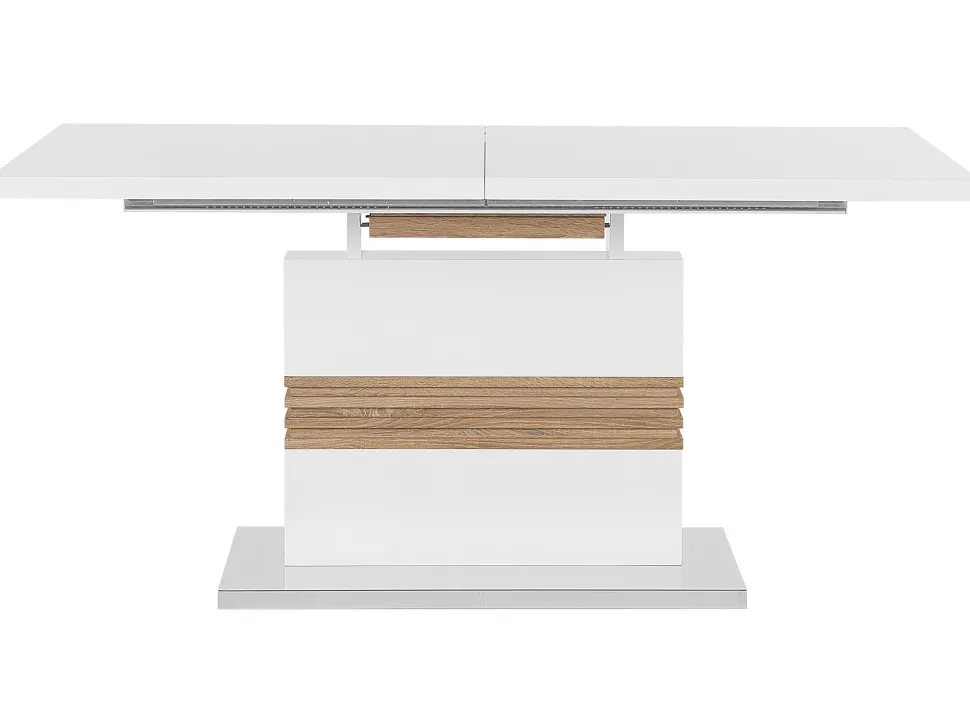 Beliani Ruokapoyta Jatkettava Valkoinen 160/200 X 90 Cm Santana Shop