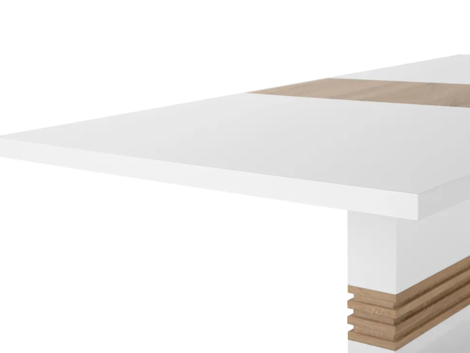 Beliani Ruokapoyta Jatkettava Valkoinen 160/200 X 90 Cm Santana Shop