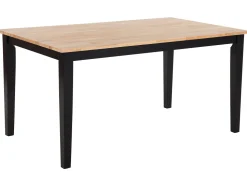 Beliani Ruokapoyta Kumipuu Vaalea Puu/Musta 150 X 90 Cm Georgia Flash Sale