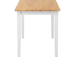 Beliani Ruokapoyta Kumipuu Vaalea Puu/Valkoinen 114 X 68 Cm Georgia Flash Sale