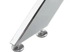 Beliani Ruokapoyta Lasitasolla Rauta Hopea 120 X 70 Cm Maramo Shop