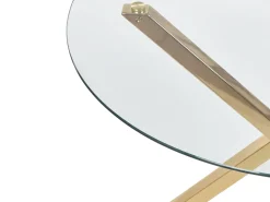 Beliani Ruokapoyta Lasitasolla Rauta Kulta 90 Cm Savoni Flash Sale