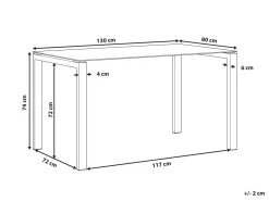 Beliani Ruokapoyta Lasitasolla Teras Vaalea Puu 130 X 80 Cm Tavira New