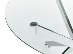 Beliani Ruokapoyta Lasitasolla Teras Hopea 120 Cm Maramo Cheap