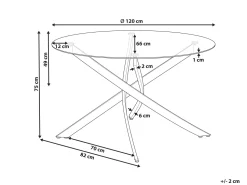 Beliani Ruokapoyta Lasitasolla Teras Hopea 120 Cm Maramo Cheap