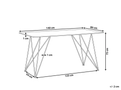 Beliani Ruokapoyta Marmorikuvio Musta/Kulta 140 X 80 Cm Kenton Store