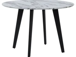 Beliani Ruokapoyta Marmorikuvio Valkoinen/Musta 110 Cm Mosby Sale