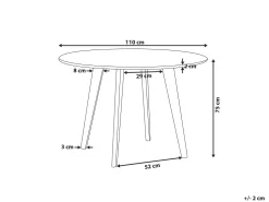 Beliani Ruokapoyta Marmorikuvio Valkoinen/Musta 110 Cm Mosby Sale