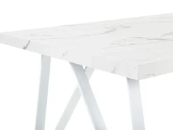 Beliani Ruokapoyta Marmorikuvio Valkoinen 160 X 90 Cm Grieger Clearance