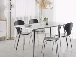 Beliani Ruokapoyta Marmorikuvio Valkoinen/Musta 160 X 80 Cm Santiago Fashion