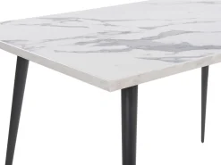 Beliani Ruokapoyta Marmorikuvio Valkoinen/Musta 160 X 80 Cm Santiago Fashion